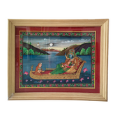 Radha and Krishna's Moonlit Journey Painting